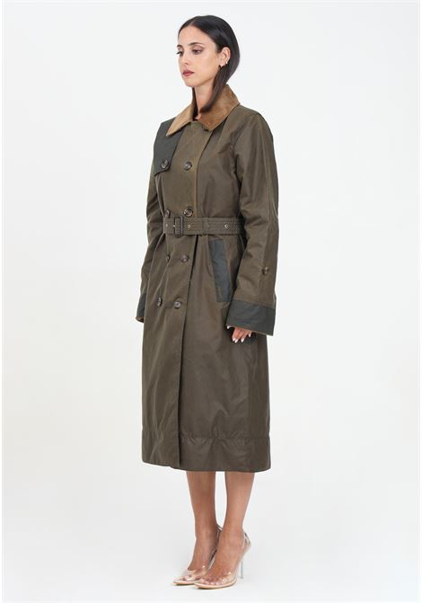 Trench cerato Brackley verde oliva da donna BARBOUR | 242 - LWX1399 LWXSN91